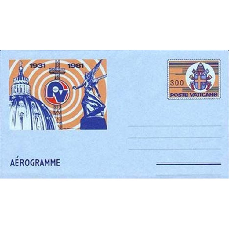 VATICANO 1981 Radio vaticana, aerogramma nuovo