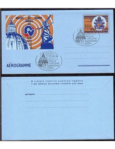 VATICANO 1981 Radio vaticana, aerogramma FDC