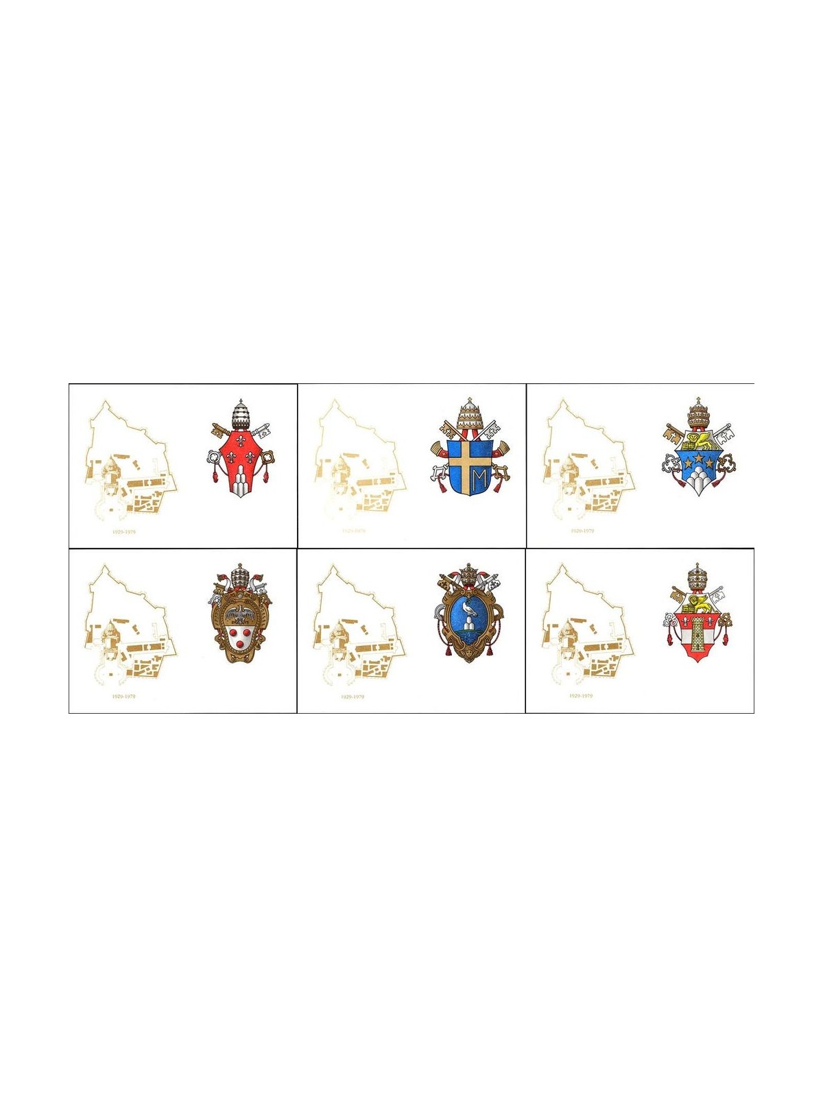 VATICAN 1979 Anniversary of the State, 6 new postcards
