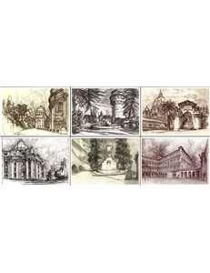 VATICANO 1978 Fontane e vedute, 6 cartoline postali nuove