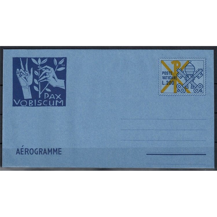 VATICANO 1977 Pax vobiscum, aerogramma nuovo