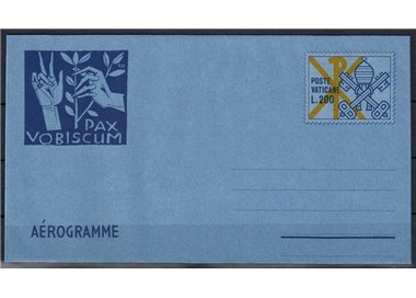VATICANO 1977 Pax vobiscum, aerogramma nuovo