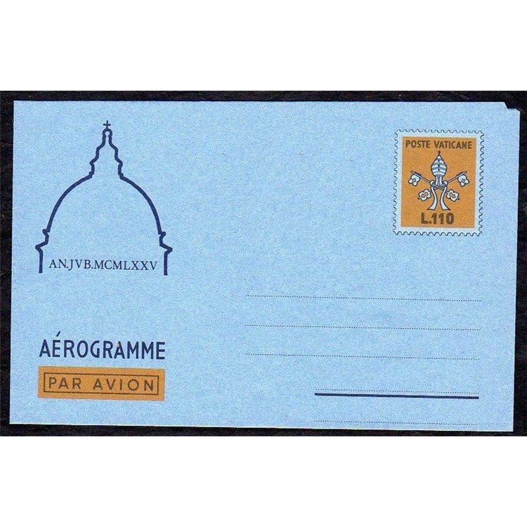 VATICANO 1975 Anno Santo £ 110 giallo, aerogramma nuovo