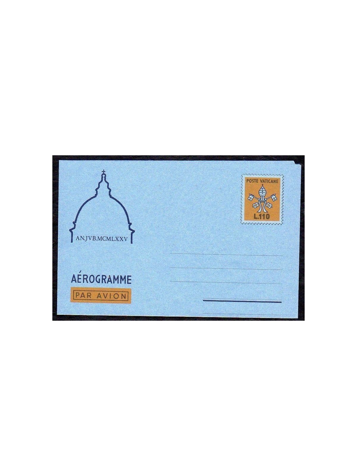 VATICAN 1975 Holy Year £110 yellow, new aerogram