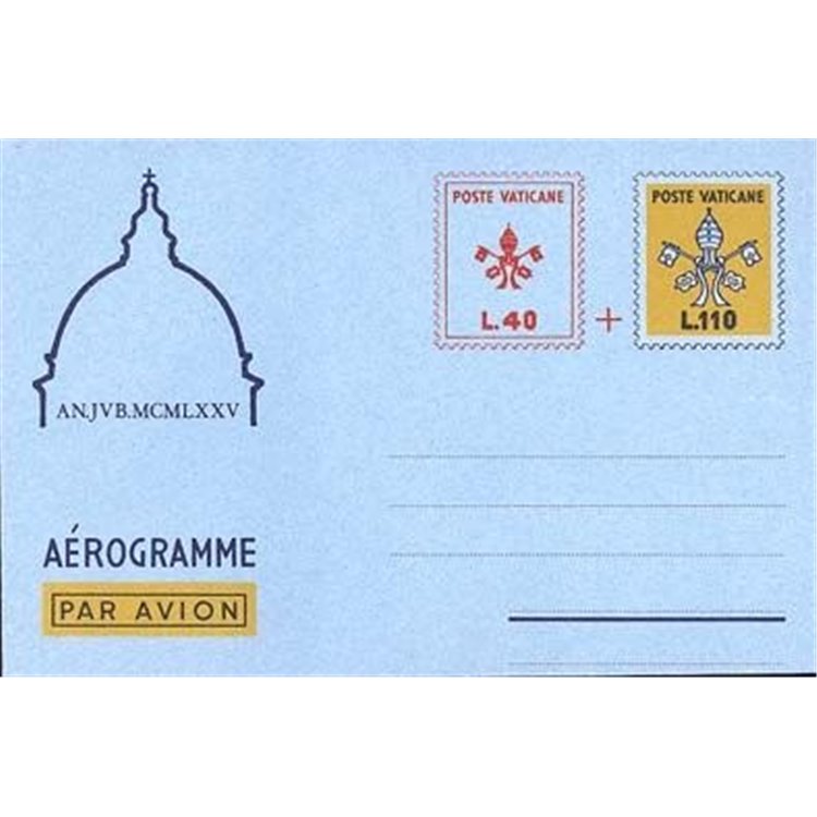 VATICAN 1975 Provisional £40+110, new aerogram