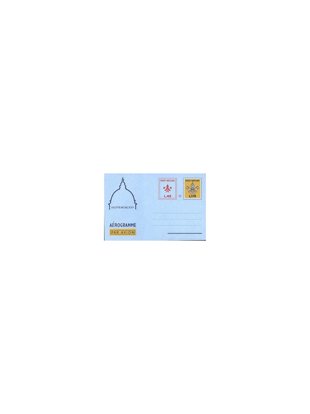 VATICAN 1975 Provisional £40+110, new aerogram