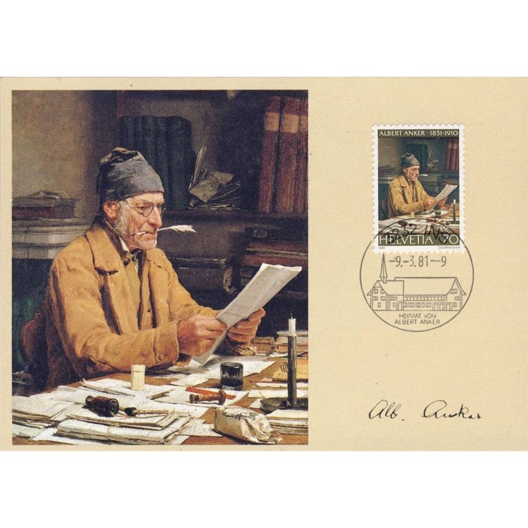 MAXIMUM CARD SVIZZERA 1981 Albert Anker
