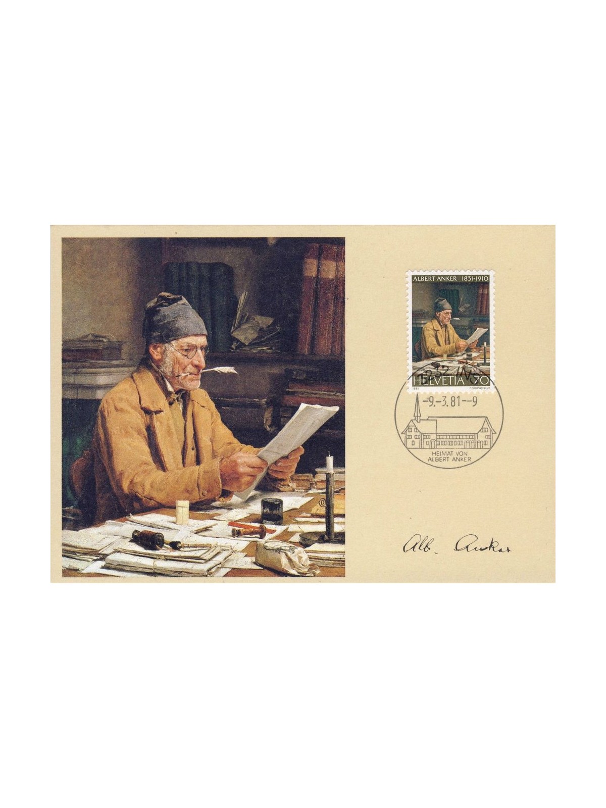 MAXIMUM CARD SWITZERLAND 1981 Albert Anker