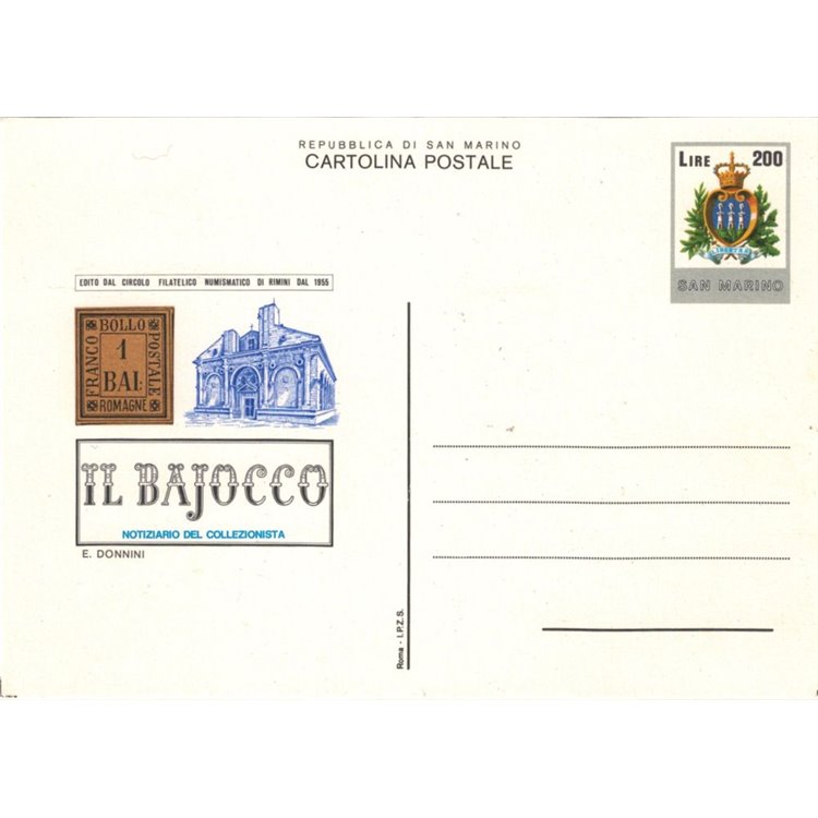 SAN MARINO 1981 Il Bajocco 1 Cartolina Postale nuova