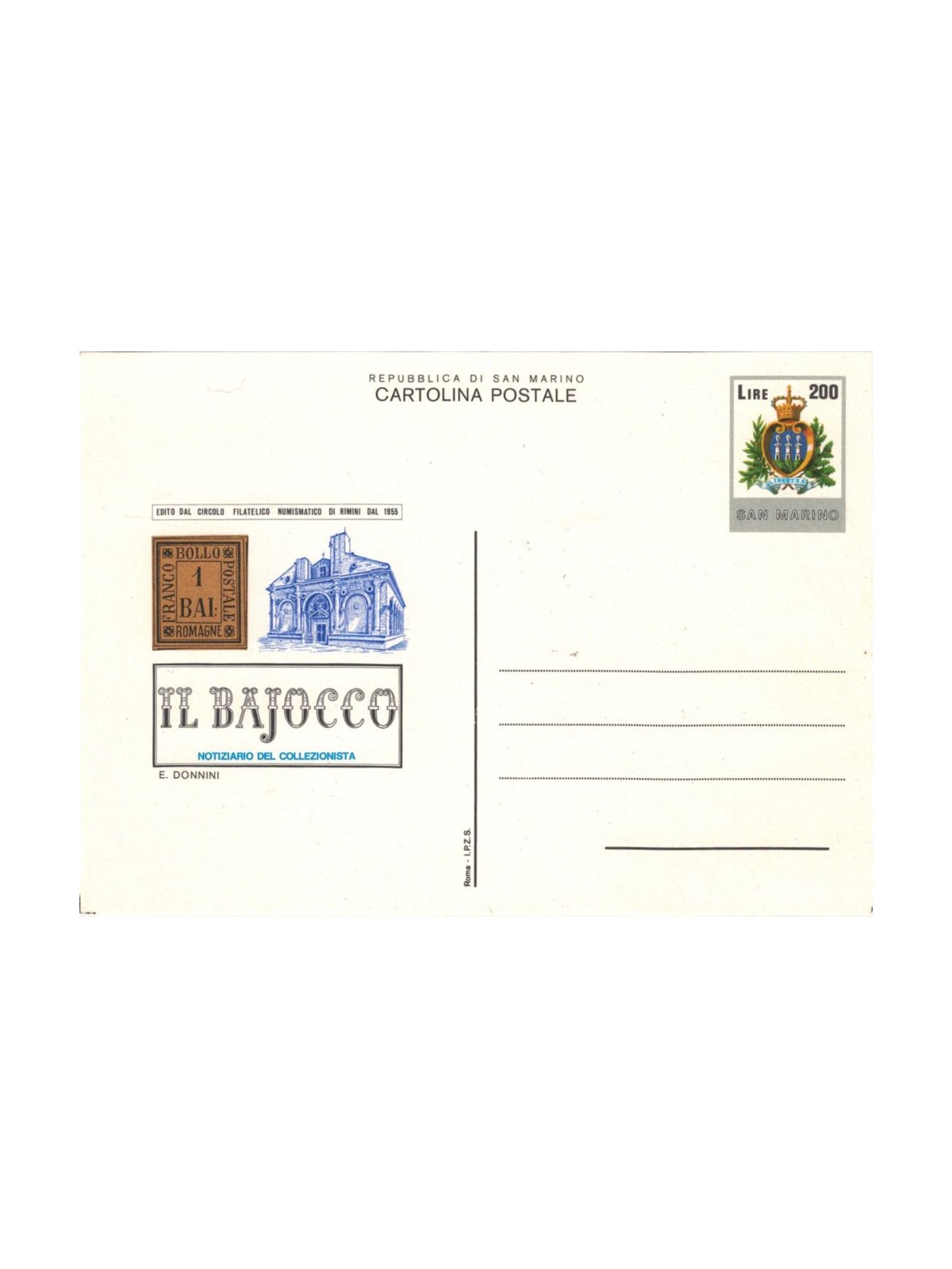 SAN MARINO 1981 The Bajocco 1 New Postcard