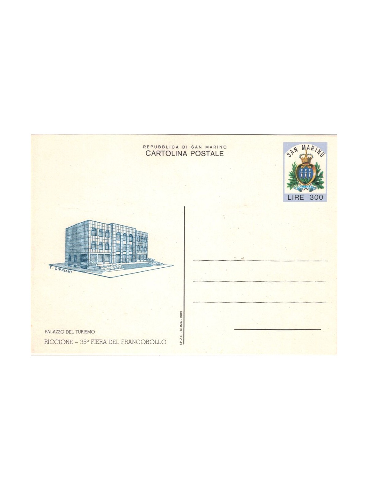 SAN MARINO 1983 Fiera del francobollo 1 Cartolina Postale nuova