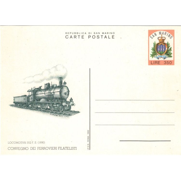 SAN MARINO 1983 Railway Workers' Conference 1 New Postcard