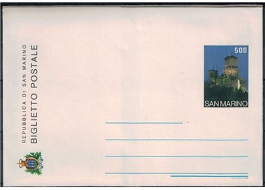 SAN MARINO 1986 Turistica, Biglietto Postale nuovo