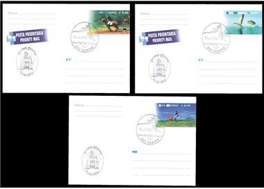 SAN MARINO 2002 Serie ordinaria 3 Cartoline Postali apg