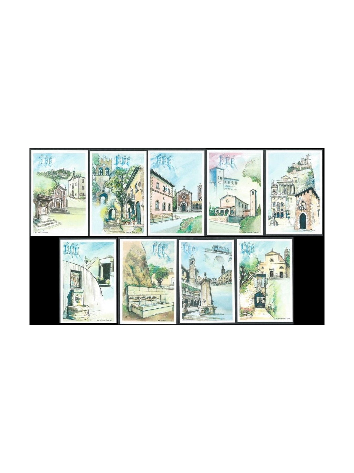SAN MARINO 2005 Castelli 9 Cartoline Postali nuove