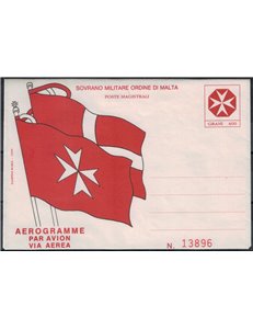 SMOM 1990 Croce di Malta, aerogramma nuovo