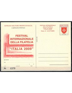 SMOM 2009 Festival della filatelia, Cartolina Postale nuova