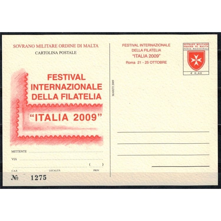 SMOM 2009 Philately Festival, New Postcard