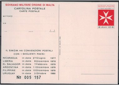 SMOM 1982 Convention States, New Postcard