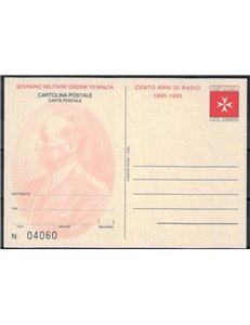 SMOM 1995 Centenario della Radio, Cartolina Postale nuova