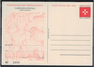 SMOM 2000 Anno Santo, Cartolina Postale nuova