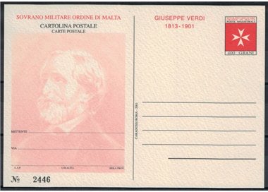 SMOM 2001 Giuseppe Verdi, New Postcard