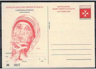 SMOM 2003 Mother Teresa, New Postcard