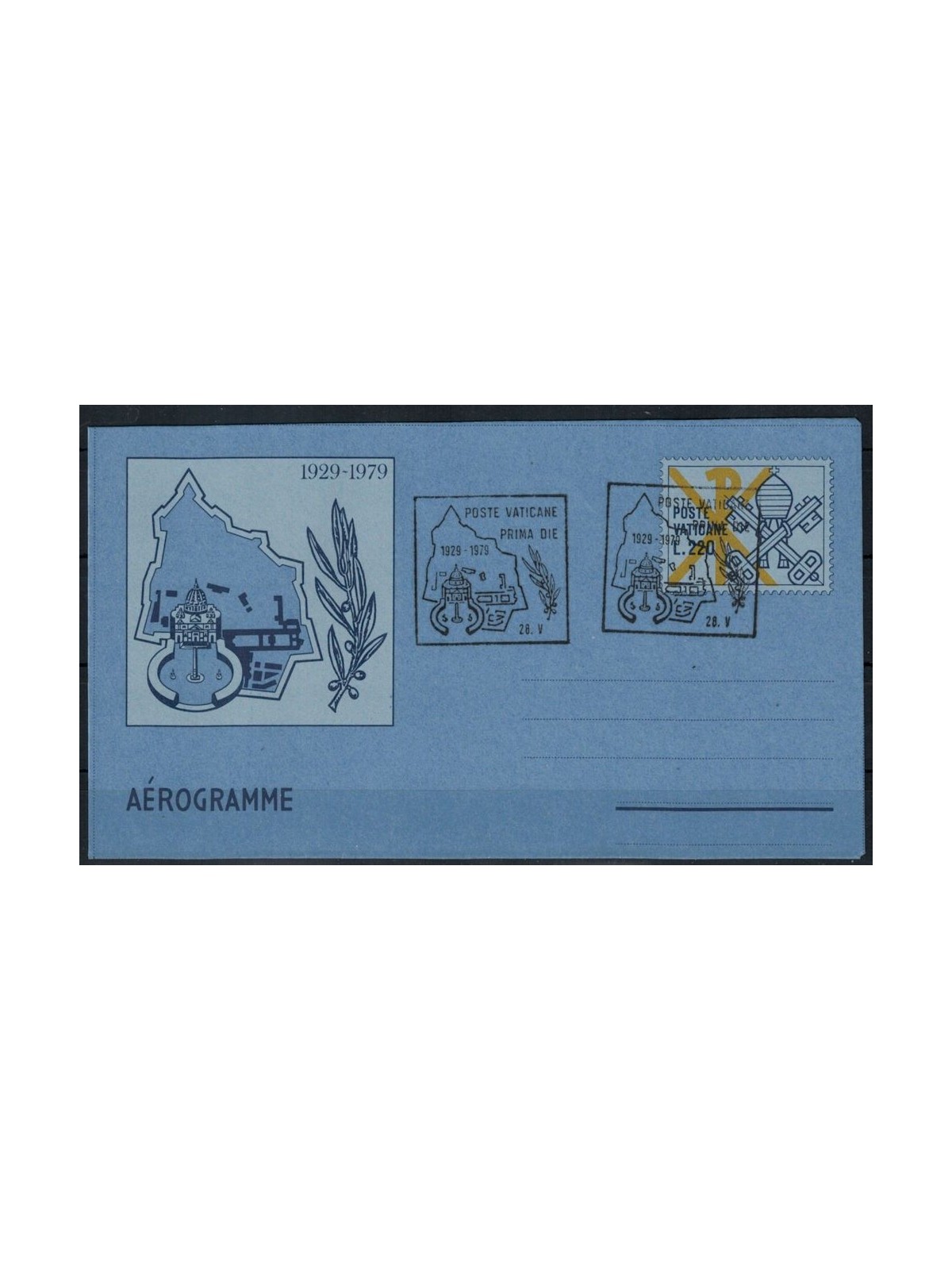 VATICAN 1979 Anniversary of the State, FDC aerogram
