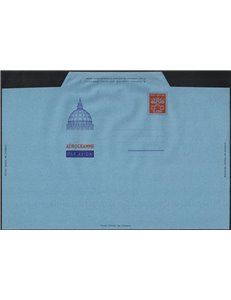 VATICAN 1966 Paul VI £130 vermilion red, new unfolded aerogram