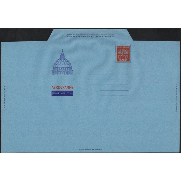 VATICAN 1966 Paul VI £130 vermilion red, new unfolded aerogram