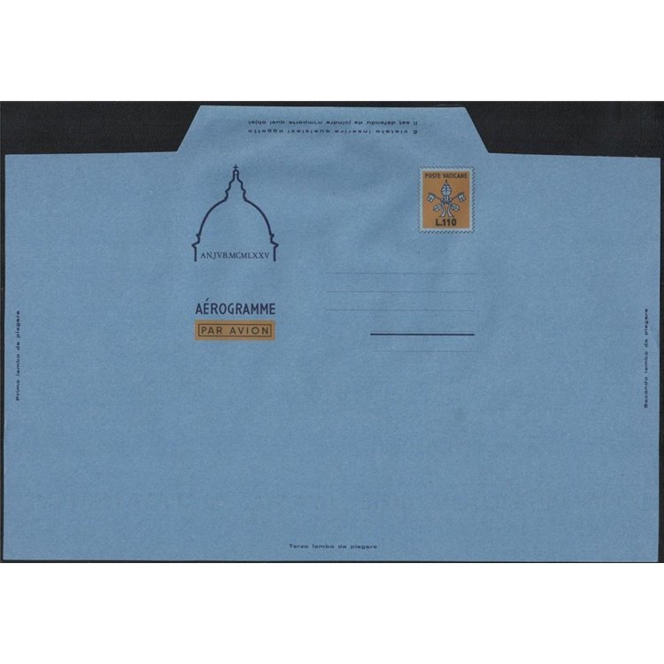 VATICANO 1975 Anno Santo £ 110 giallo, aerogramma nuovo non piegato