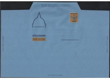 VATICANO 1975 Anno Santo £ 110 giallo, aerogramma nuovo non piegato