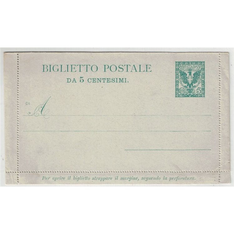 ITALIA REGNO 1903 Floreale, Biglietto Postale 5 Cent. mill 04 nuovo