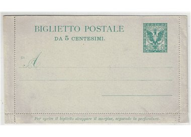 ITALIA REGNO 1903 Floreale, Biglietto Postale 5 Cent. mill 04 nuovo