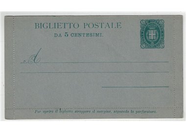 ITALIA REGNO 1889 Umberto I, Biglietto Postale 5 Cent. nuovo