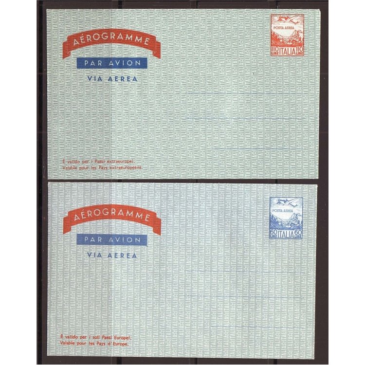 ITALIA 1960 Aerogrammi £60 + £110 nuovi