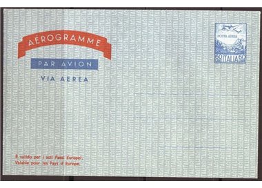 ITALIA 1960 Aerogramma £60 blu e rosso nuovo