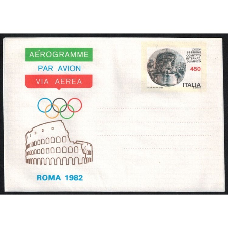 ITALIA 1982 Comitato Olimpico, Aerogramma £450 nuovo