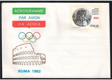 ITALIA 1982 Comitato Olimpico, Aerogramma £450 nuovo