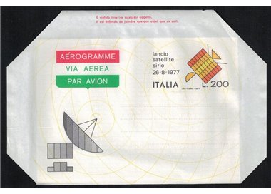 ITALY 1977 Sirius Satellite, Aerogram £200 new