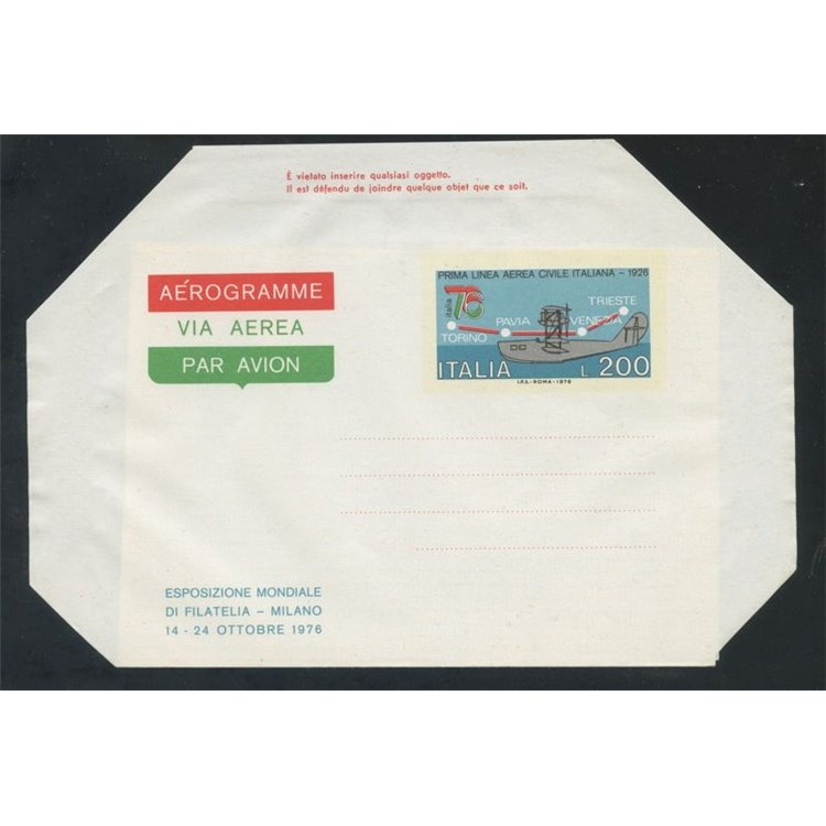 ITALY 1976 Philatelic Exhibition, Aerogram £200 new