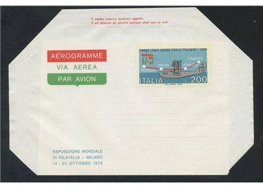 ITALIA 1976 Esposizione di Filatelia, Aerogramma £200 nuovo