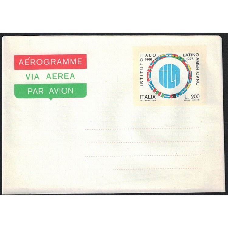 ITALY 1976 Italo Latin Institute, Aerogram £200 new