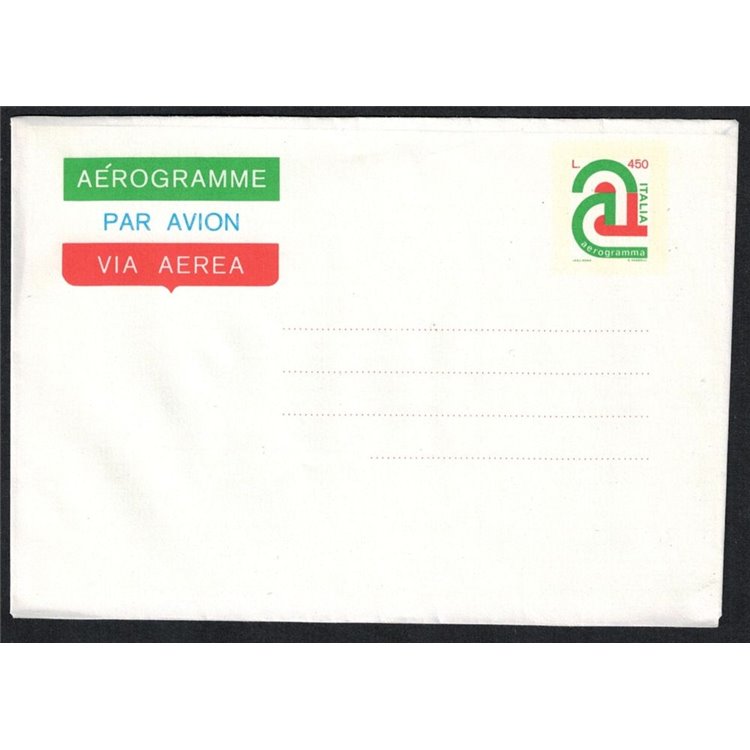 ITALIA 1977 A Tricolore, Aerogramma £450 nuovo