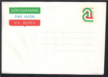 ITALIA 1977 A Tricolore, Aerogramma £450 nuovo