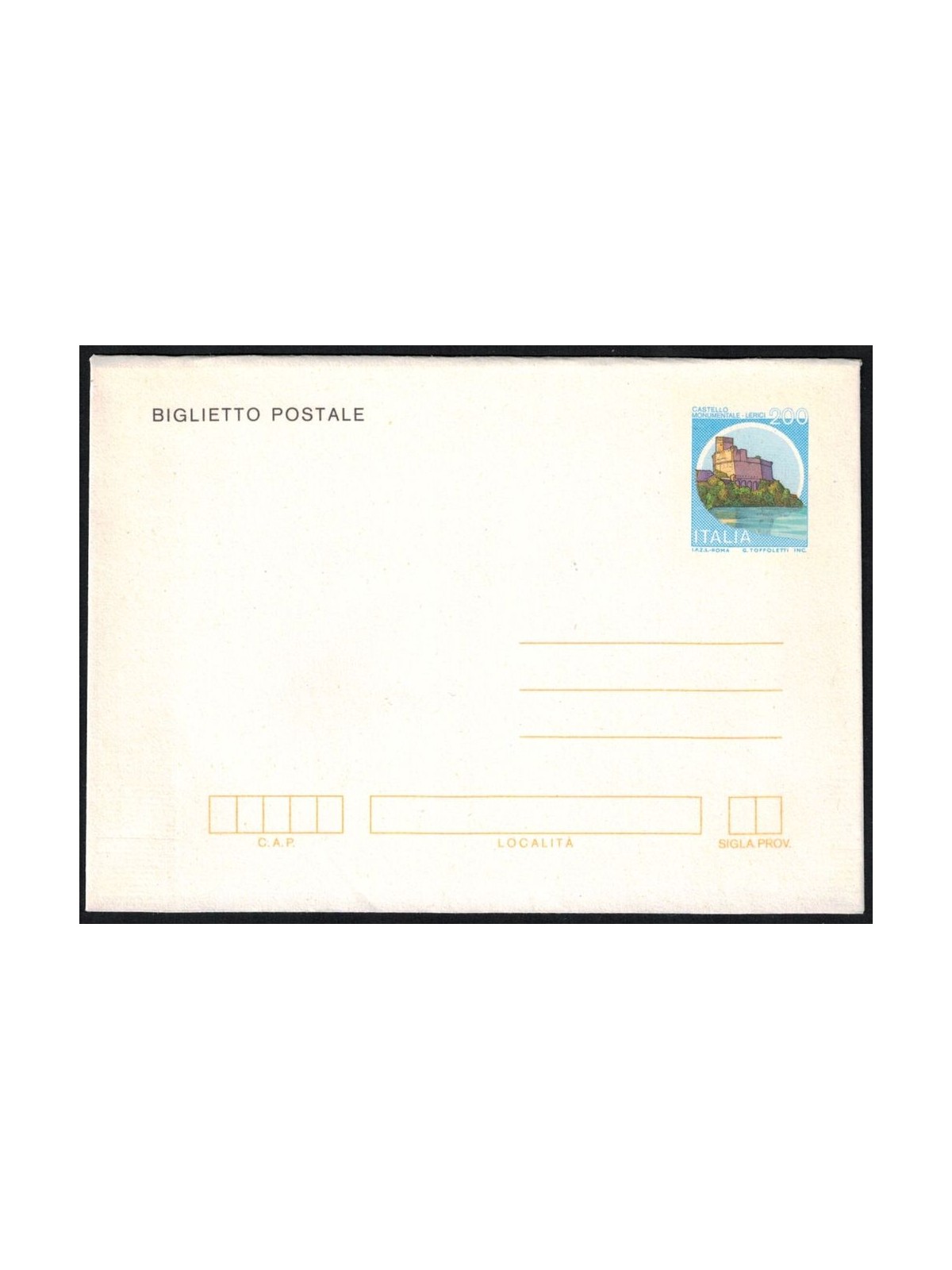 ITALIA 1981-83 Castelli d'Italia, Biglietto Postale £200 nuovo