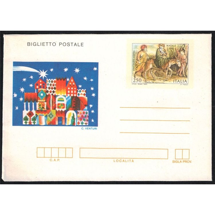 ITALY 1982 Christmas, Postal Card £250 new