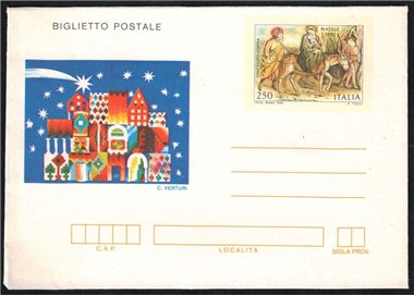 ITALIA 1982 Natale, Biglietto Postale £250 nuovo