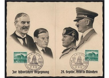 GERMANIA 1938 FDC Visita di Mussolini in Germania, Cartolina Postale con risposta