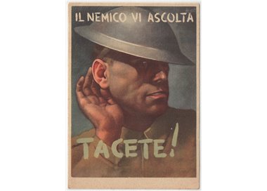 ITALY KINGDOM 1942 Military exemption, be silent the enemy is listening to you, New Postcard